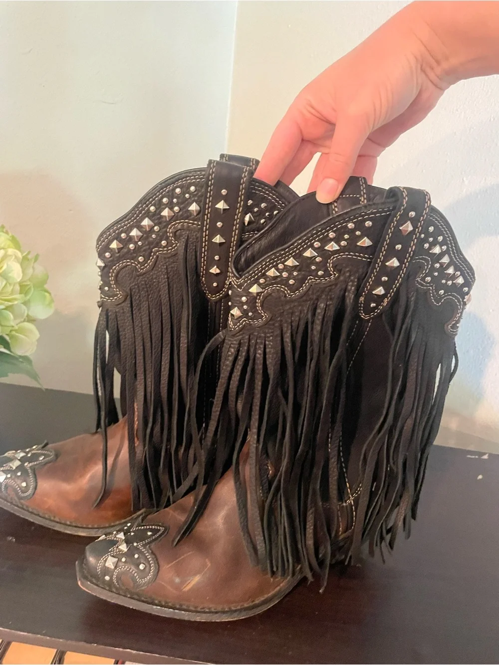 Rockin Country Fringe Embellished Cowboy Boots